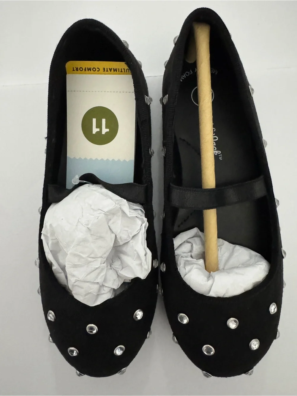 Cat & Jack Black Studded Mary Jane Flats